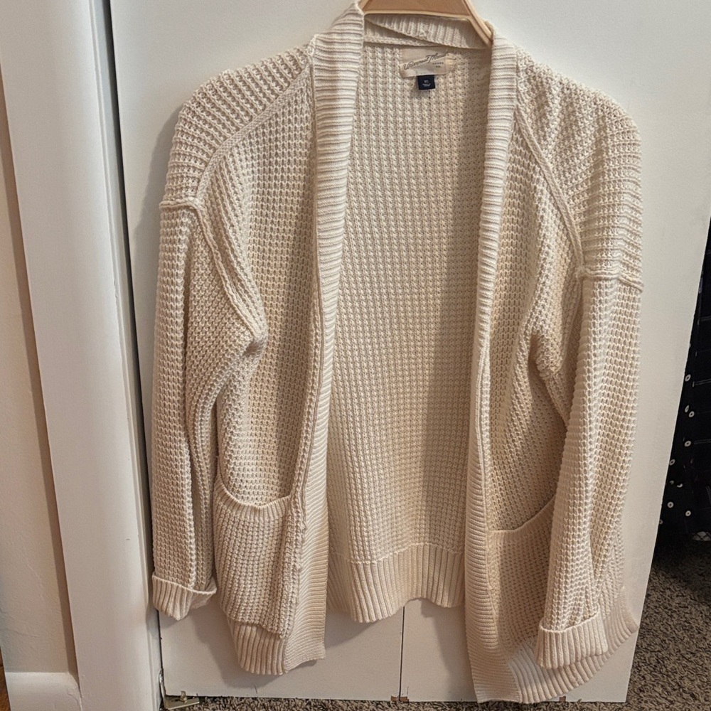 Women's Cream Cardigan Sweater